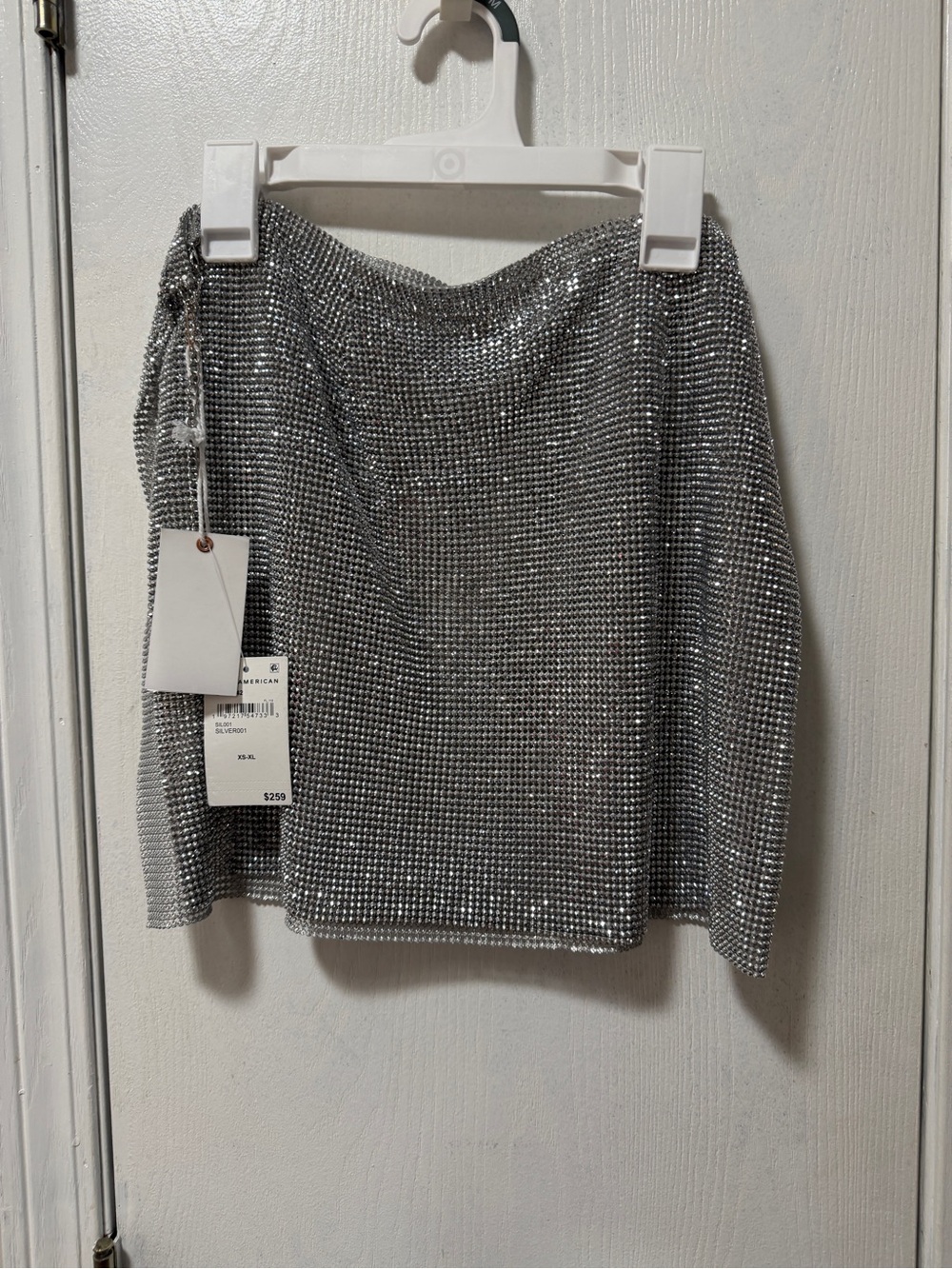 Good American Silver chain skirt